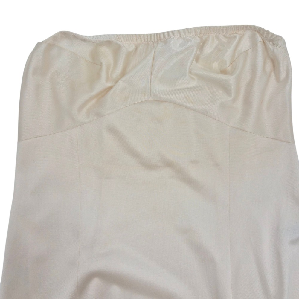 Vanity Fair Vintage Maxi Strapless Slip Cream Lace Trim Nylon USA Size 36LL - Picture 3 of 12